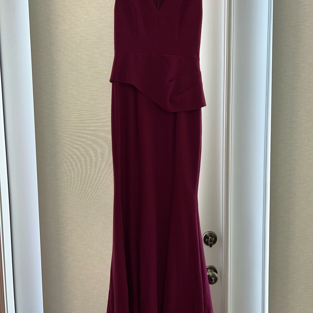 Elegant Burgundy Evening Gown
